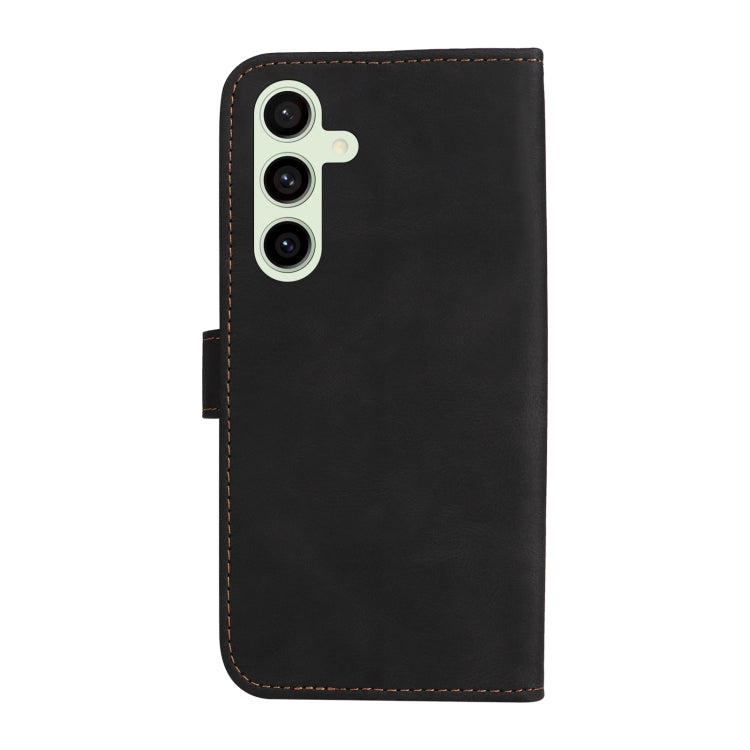 For Samsung Galaxy S24 FE 5G Three Color Splicing Leather Phone Case