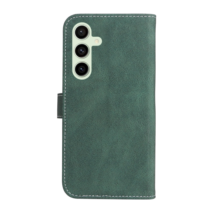 For Samsung Galaxy S24 FE 5G Three Color Splicing Leather Phone Case