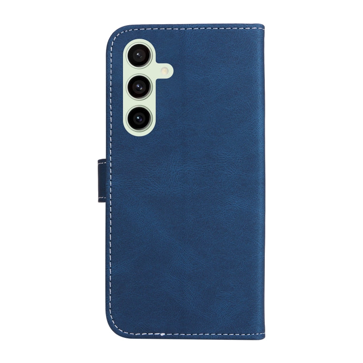 For Samsung Galaxy S24 FE 5G Three Color Splicing Leather Phone Case