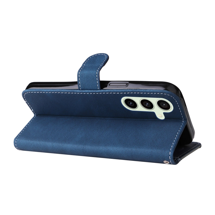 For Samsung Galaxy S24 FE 5G Three Color Splicing Leather Phone Case