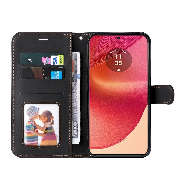 For Motorola Edge 50 Fusion Three Color Splicing Leather Phone Case