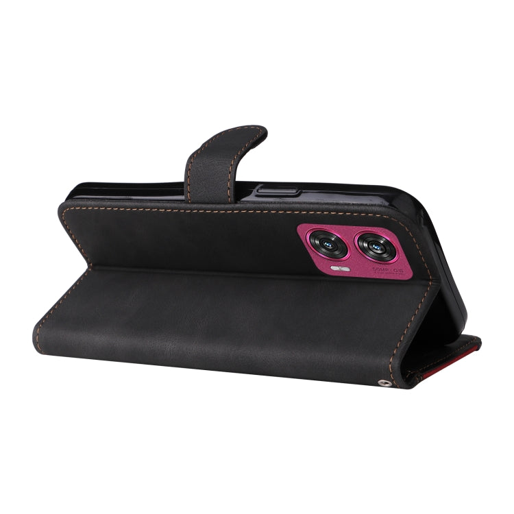 For Motorola Edge 50 Fusion Three Color Splicing Leather Phone Case