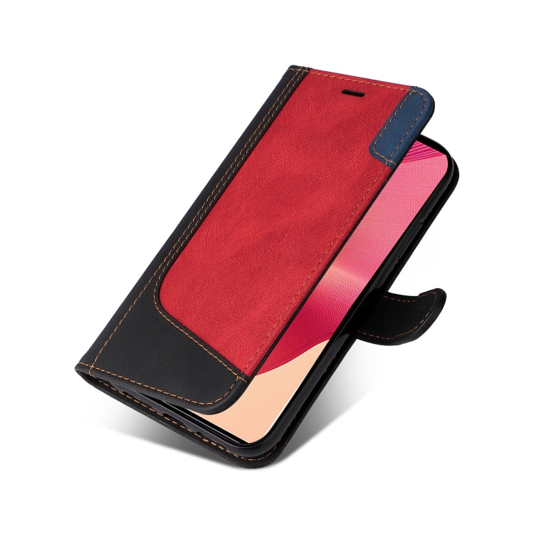 For Motorola Edge 50 Fusion Three Color Splicing Leather Phone Case