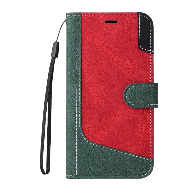 For Motorola Edge 50 Fusion Three Color Splicing Leather Phone Case