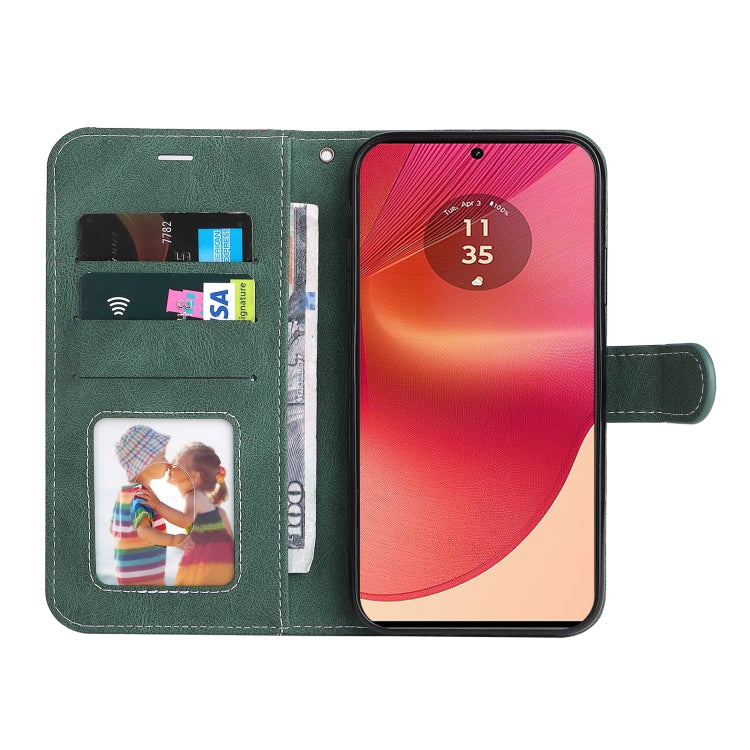 For Motorola Edge 50 Fusion Three Color Splicing Leather Phone Case