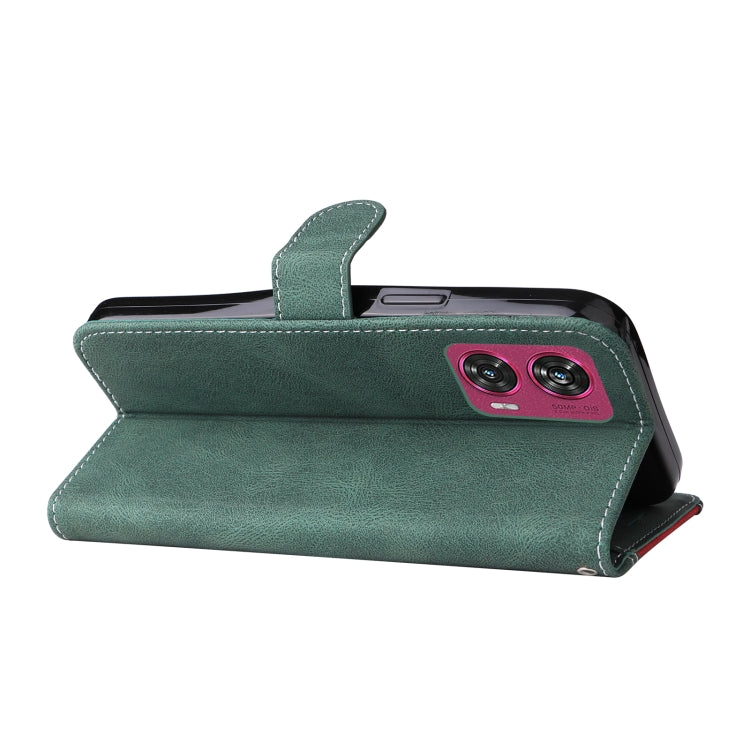 For Motorola Edge 50 Fusion Three Color Splicing Leather Phone Case
