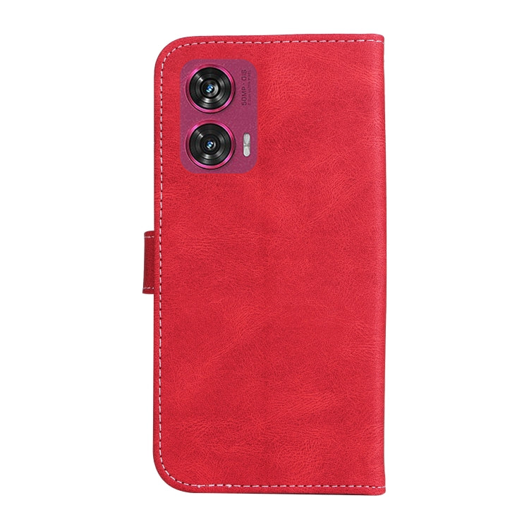 For Motorola Edge 50 Fusion Three Color Splicing Leather Phone Case