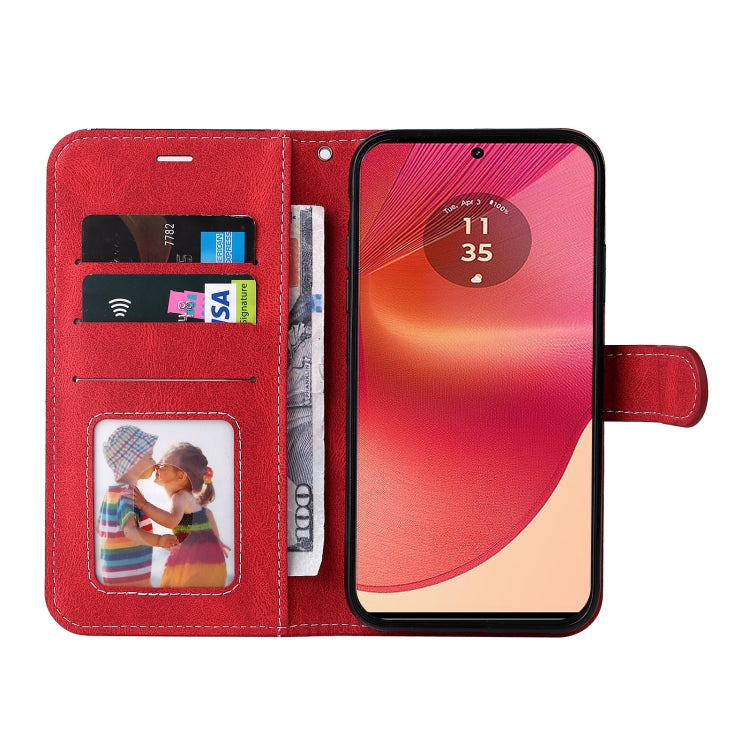 For Motorola Edge 50 Fusion Three Color Splicing Leather Phone Case