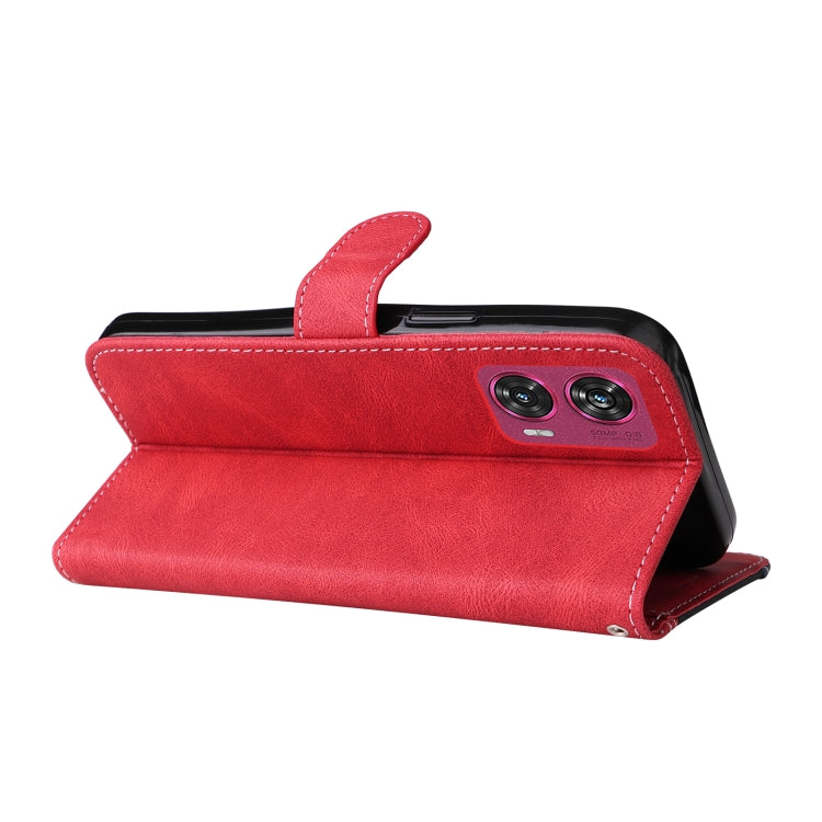 For Motorola Edge 50 Fusion Three Color Splicing Leather Phone Case