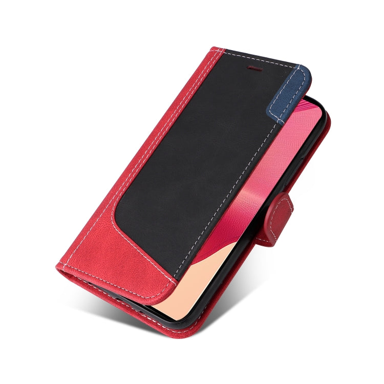 For Motorola Edge 50 Fusion Three Color Splicing Leather Phone Case