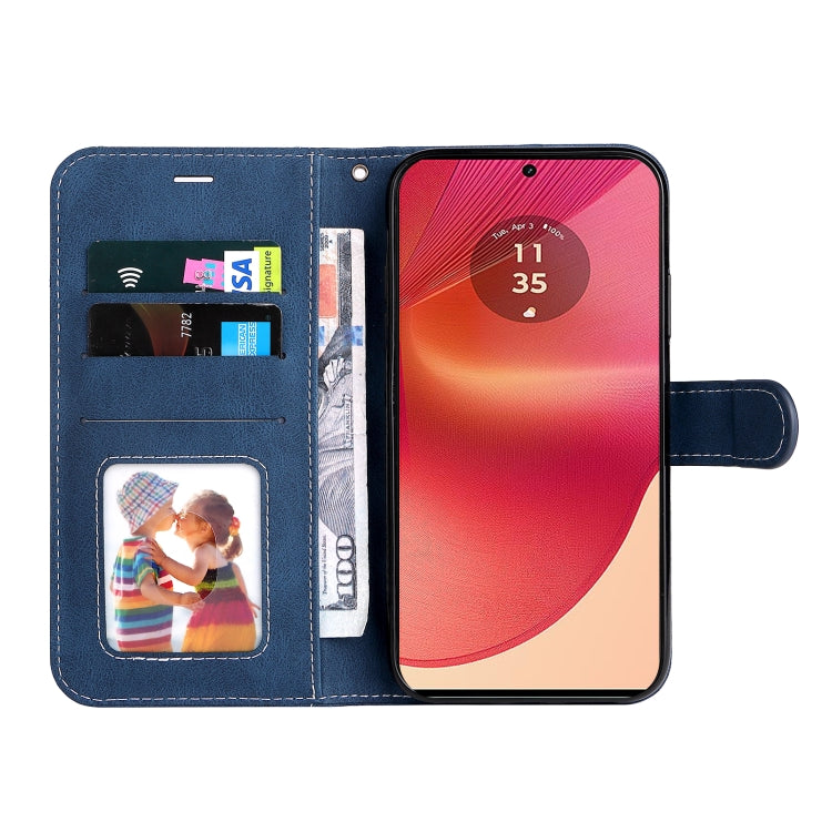 For Motorola Edge 50 Fusion Three Color Splicing Leather Phone Case