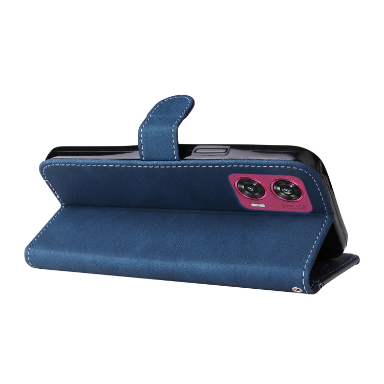 For Motorola Edge 50 Fusion Three Color Splicing Leather Phone Case