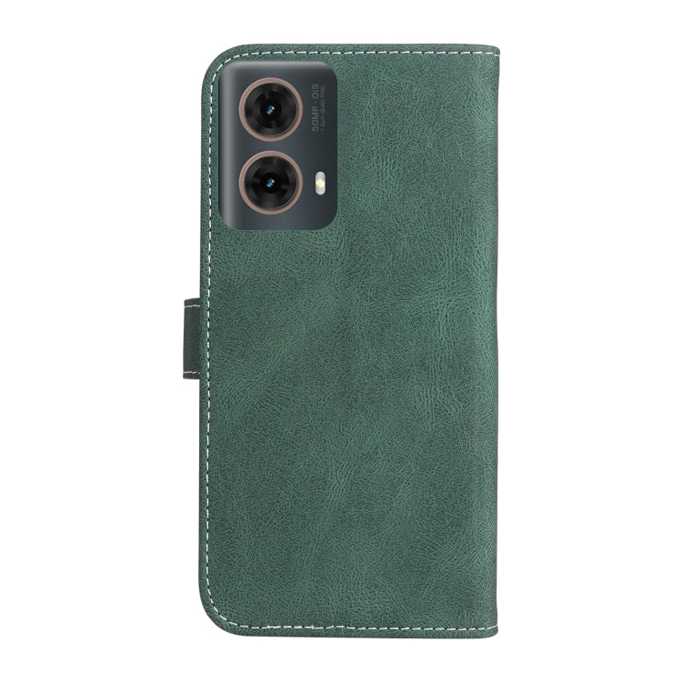 For Motorola Moto G85 Three Color Splicing Leather Phone Case