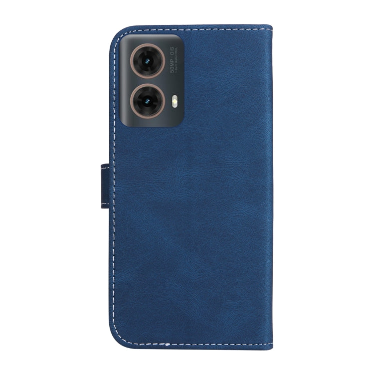 For Motorola Moto G85 Three Color Splicing Leather Phone Case