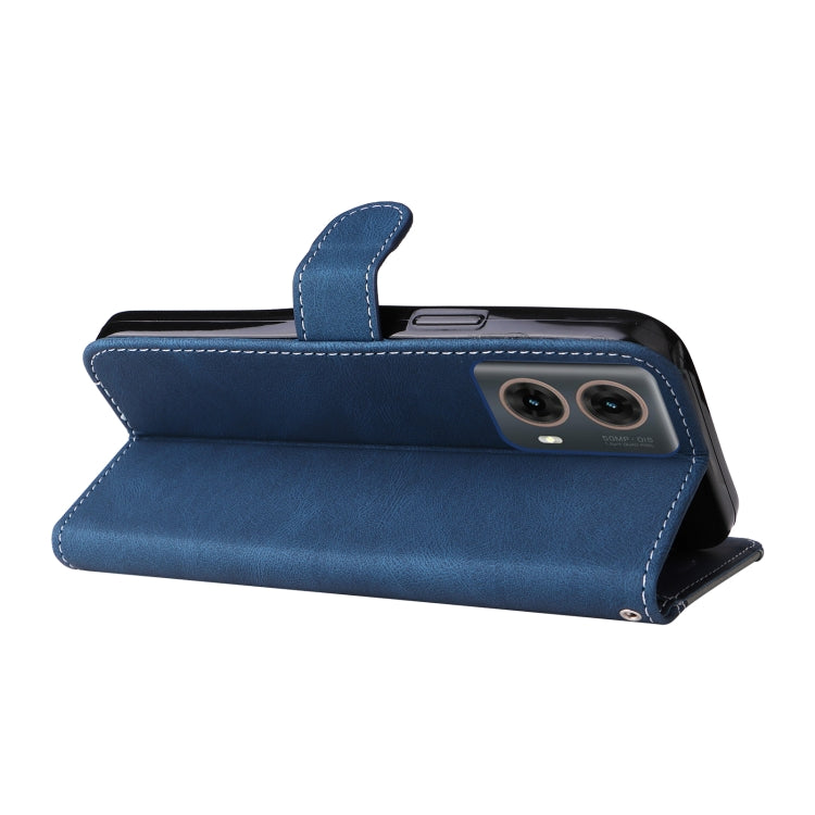 For Motorola Moto G85 Three Color Splicing Leather Phone Case