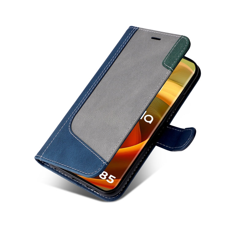 For Motorola Moto G85 Three Color Splicing Leather Phone Case