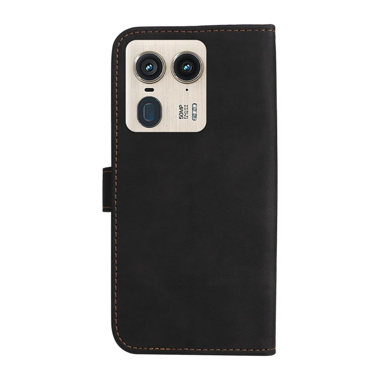 For Motorola Moto X50 Ultra Three Color Splicing Leather Phone Case