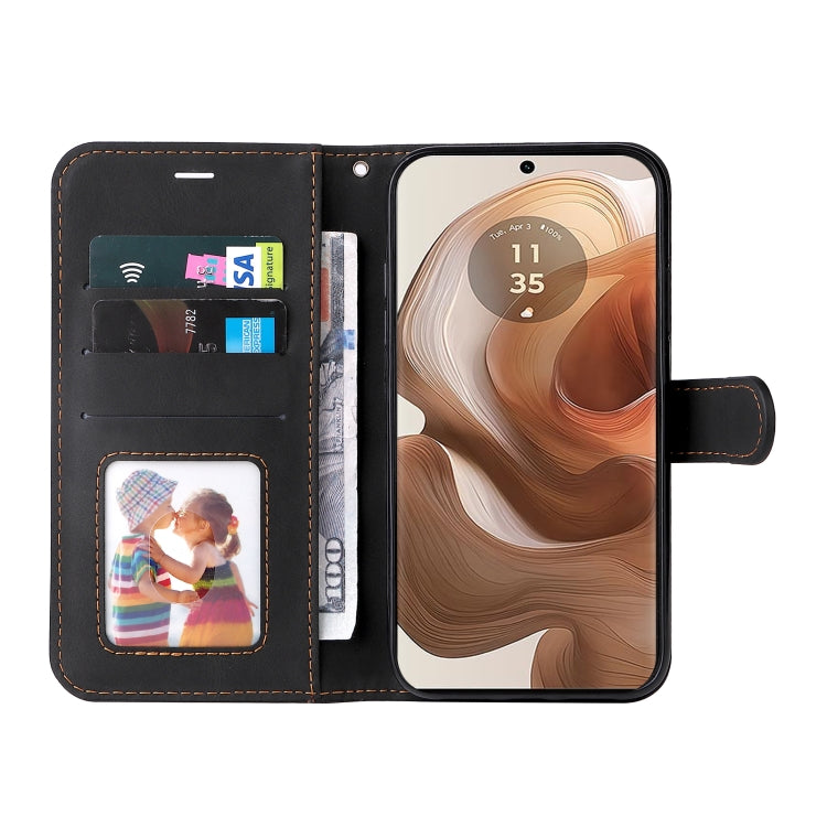 For Motorola Moto X50 Ultra Three Color Splicing Leather Phone Case