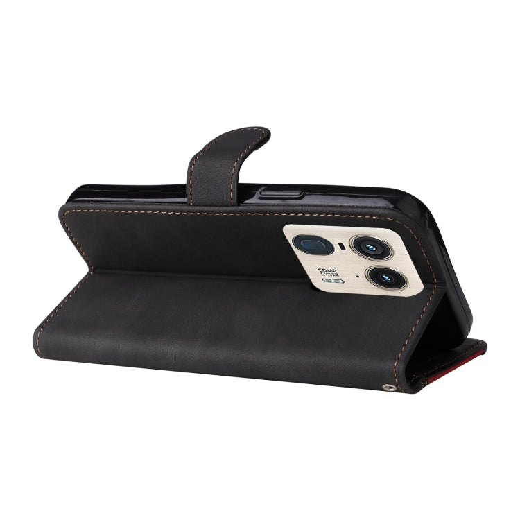 For Motorola Moto X50 Ultra Three Color Splicing Leather Phone Case