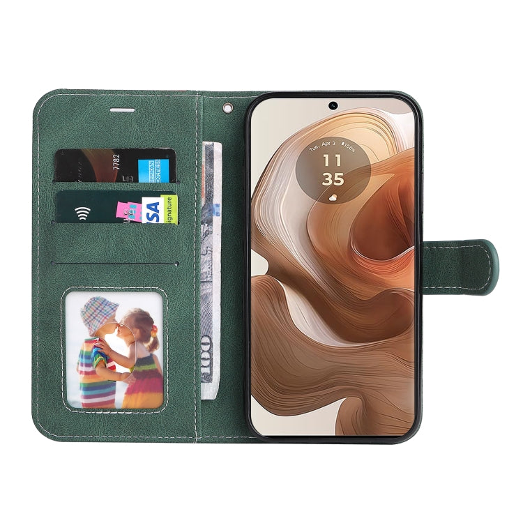 For Motorola Moto X50 Ultra Three Color Splicing Leather Phone Case