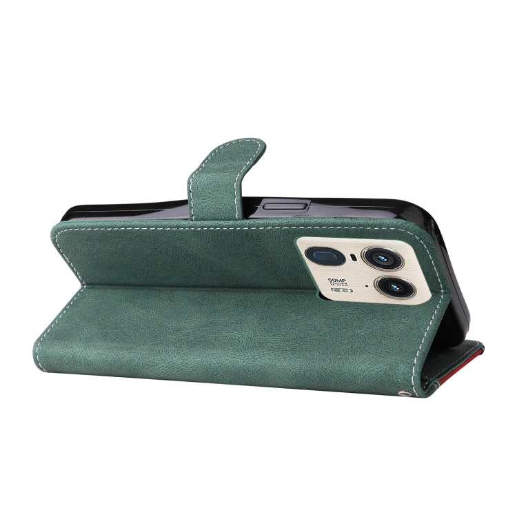 For Motorola Moto X50 Ultra Three Color Splicing Leather Phone Case
