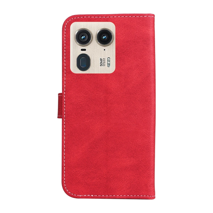 For Motorola Moto X50 Ultra Three Color Splicing Leather Phone Case