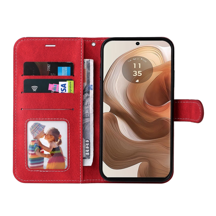 For Motorola Moto X50 Ultra Three Color Splicing Leather Phone Case