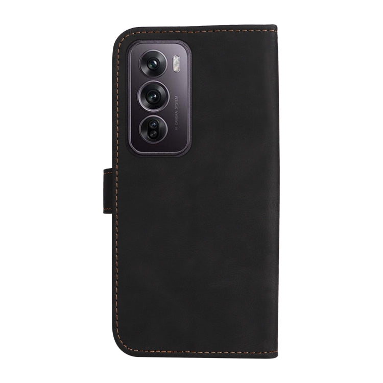 For OPPO Reno12 Pro 5G Global Three Color Splicing Leather Phone Case