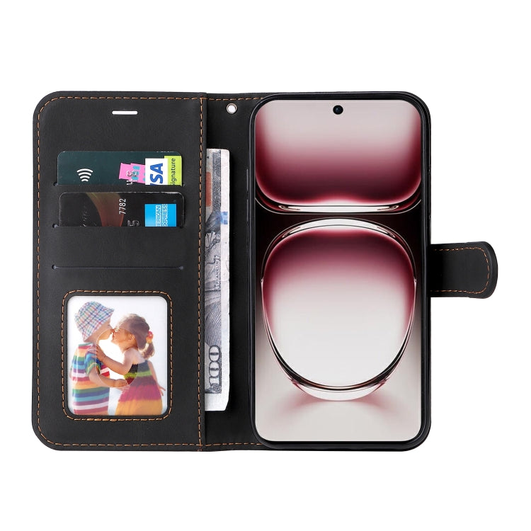 For OPPO Reno12 Pro 5G Global Three Color Splicing Leather Phone Case