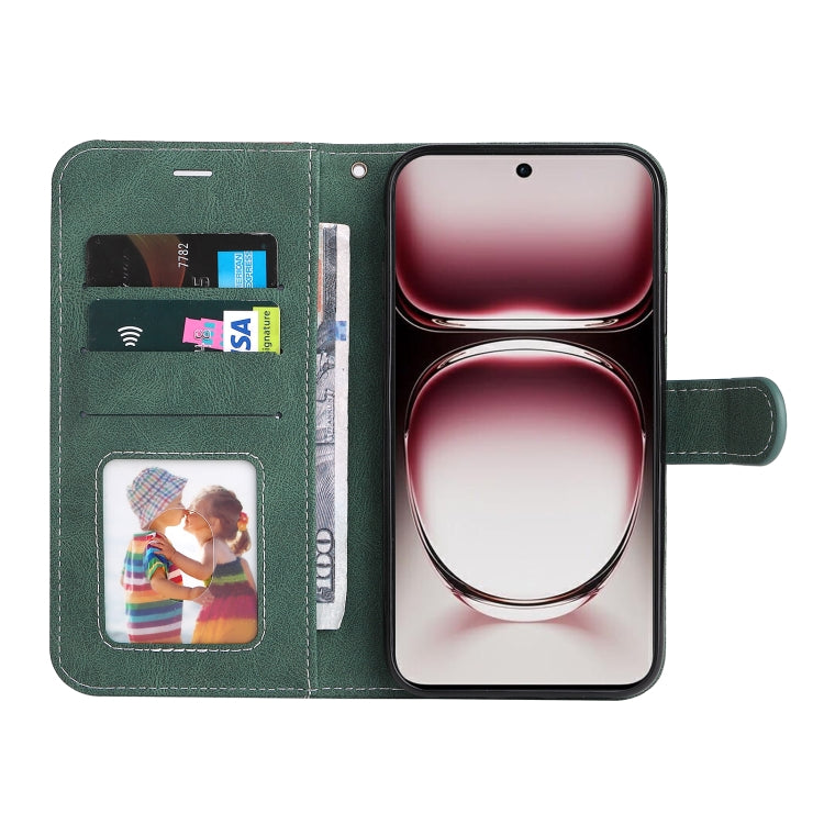 For OPPO Reno12 Pro 5G Global Three Color Splicing Leather Phone Case