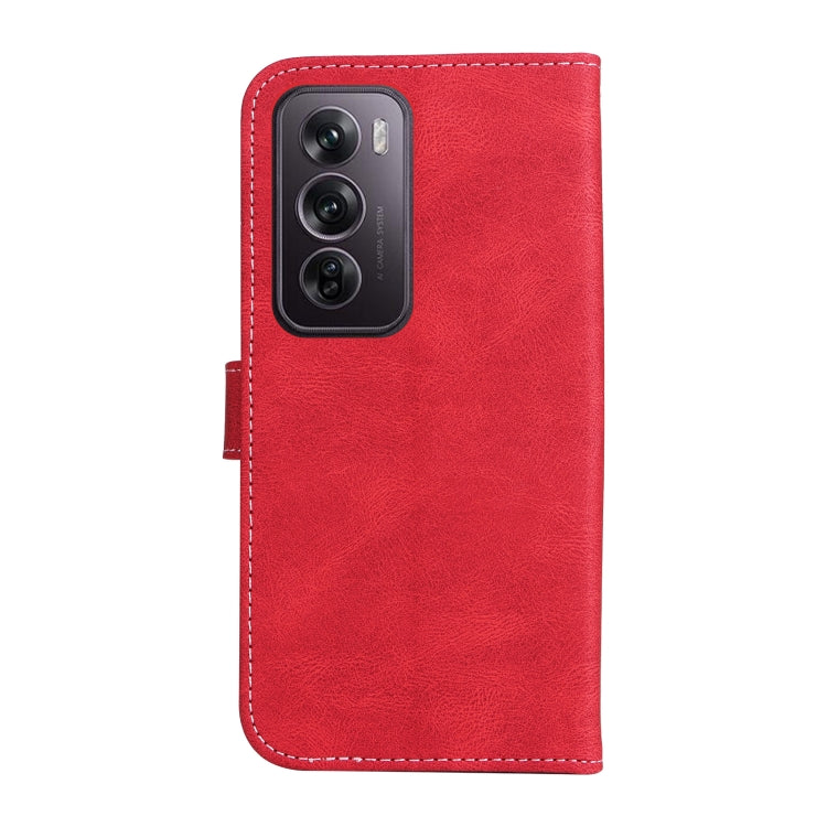 For OPPO Reno12 Pro 5G Global Three Color Splicing Leather Phone Case