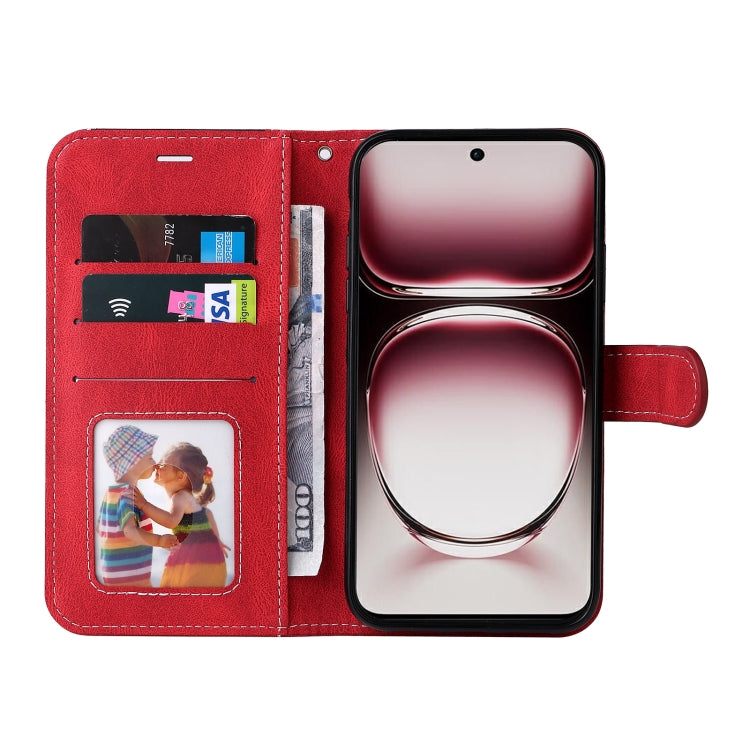 For OPPO Reno12 Pro 5G Global Three Color Splicing Leather Phone Case