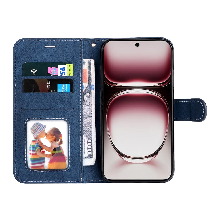 For OPPO Reno12 Pro 5G Global Three Color Splicing Leather Phone Case