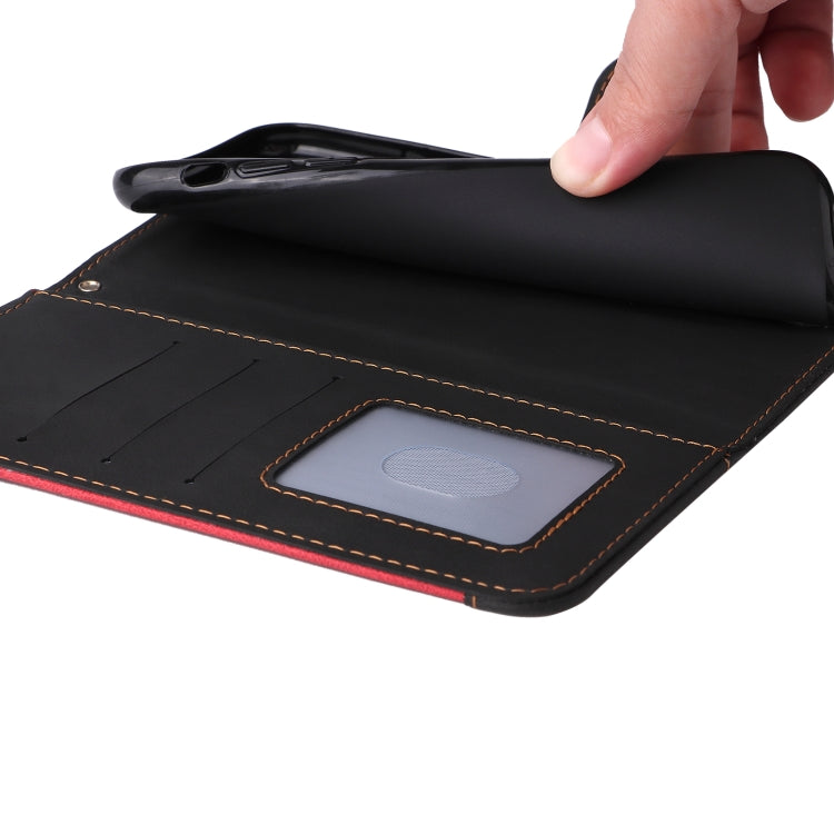 For OPPO Reno12 5G Global Three Color Splicing Leather Phone Case