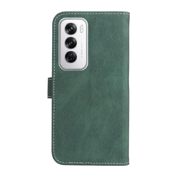For OPPO Reno12 5G Global Three Color Splicing Leather Phone Case