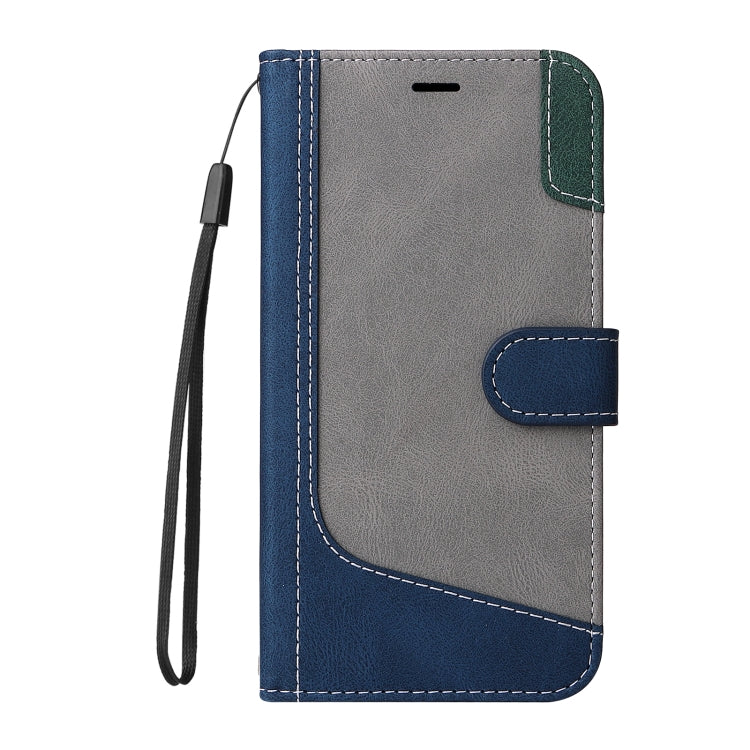 For OPPO Reno12 5G Global Three Color Splicing Leather Phone Case