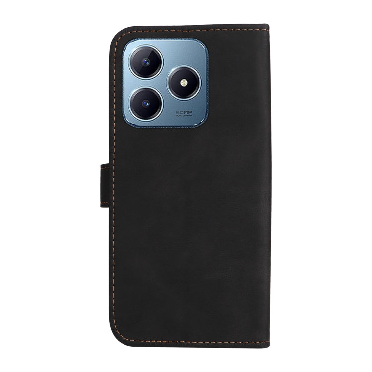 For Realme C63 / C61 Global Three Color Splicing Leather Phone Case