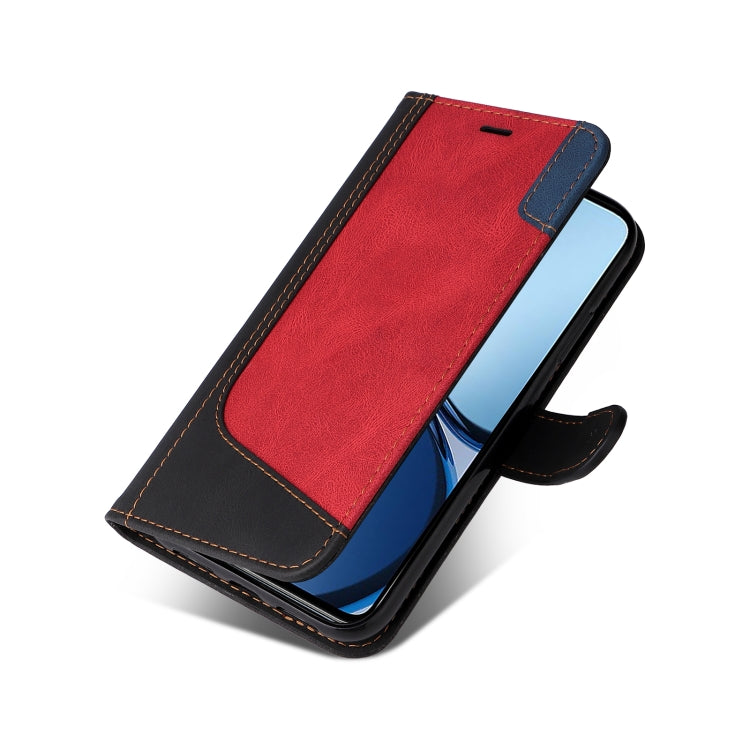 For Realme C63 / C61 Global Three Color Splicing Leather Phone Case