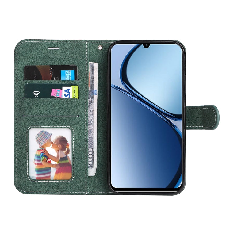 For Realme C63 / C61 Global Three Color Splicing Leather Phone Case