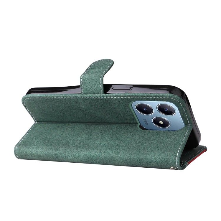 For Realme C63 / C61 Global Three Color Splicing Leather Phone Case
