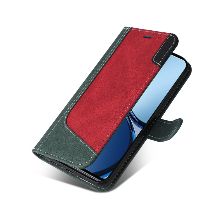 For Realme C63 / C61 Global Three Color Splicing Leather Phone Case