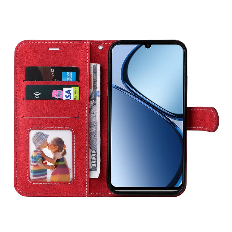 For Realme C63 / C61 Global Three Color Splicing Leather Phone Case