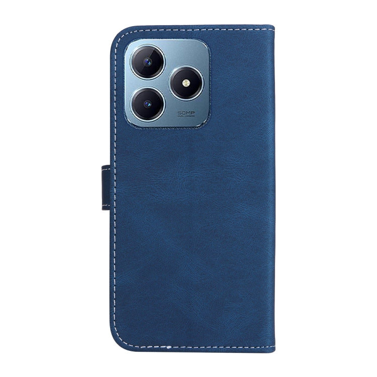 For Realme C63 / C61 Global Three Color Splicing Leather Phone Case