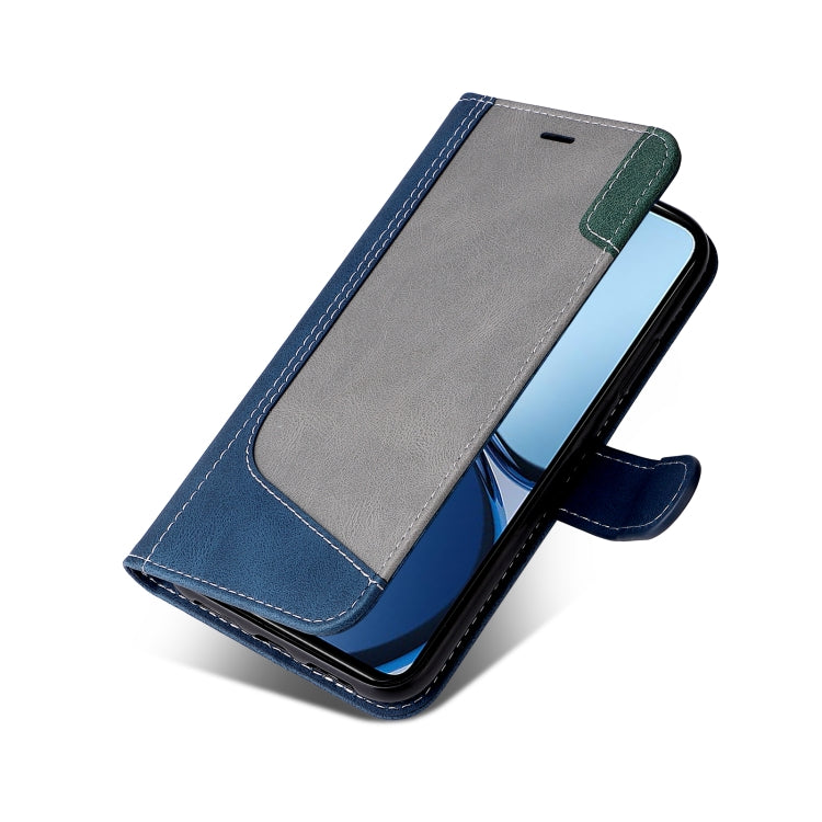 For Realme C63 / C61 Global Three Color Splicing Leather Phone Case