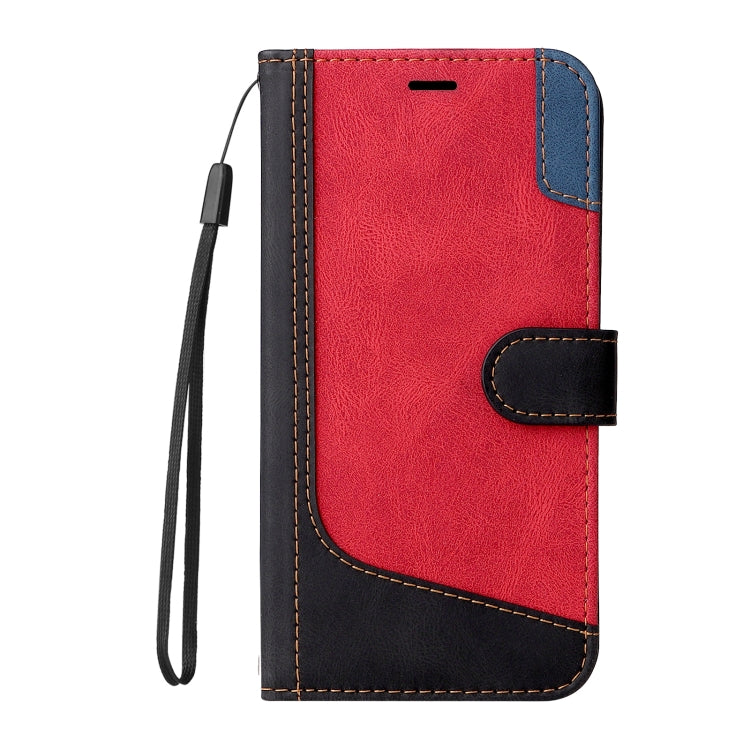 For vivo V40 5G Three Color Splicing Leather Phone Case