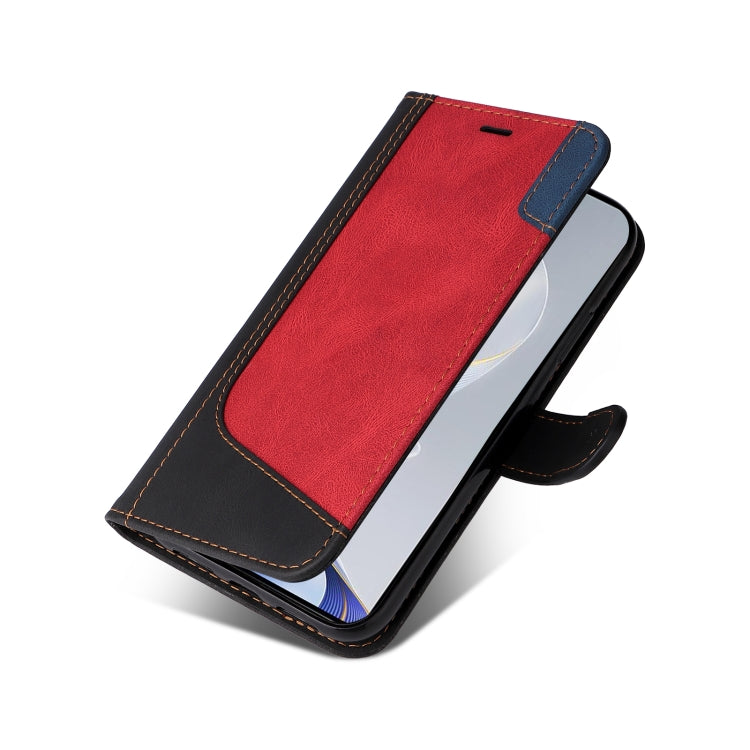 For vivo V40 5G Three Color Splicing Leather Phone Case
