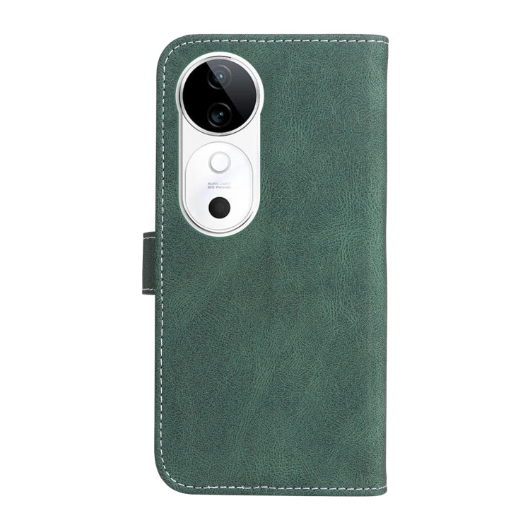 For vivo V40 5G Three Color Splicing Leather Phone Case
