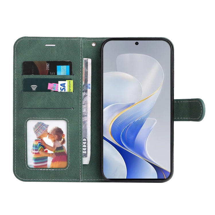 For vivo V40 5G Three Color Splicing Leather Phone Case