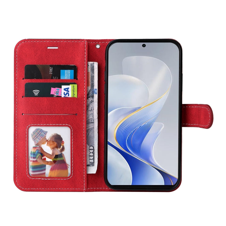 For vivo V40 5G Three Color Splicing Leather Phone Case