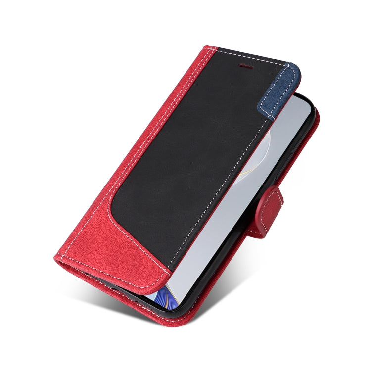 For vivo V40 5G Three Color Splicing Leather Phone Case